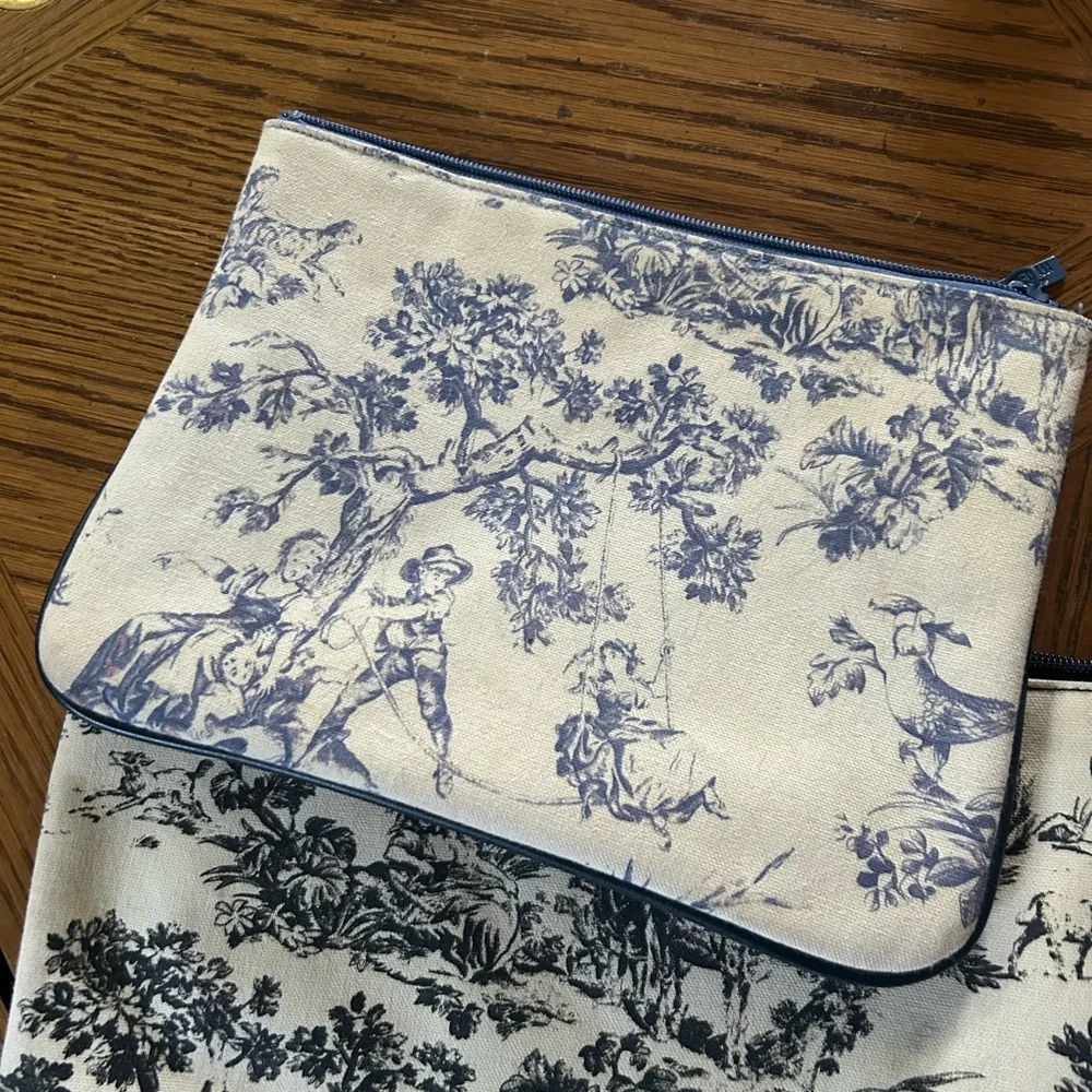 Toile Print Pouch Set